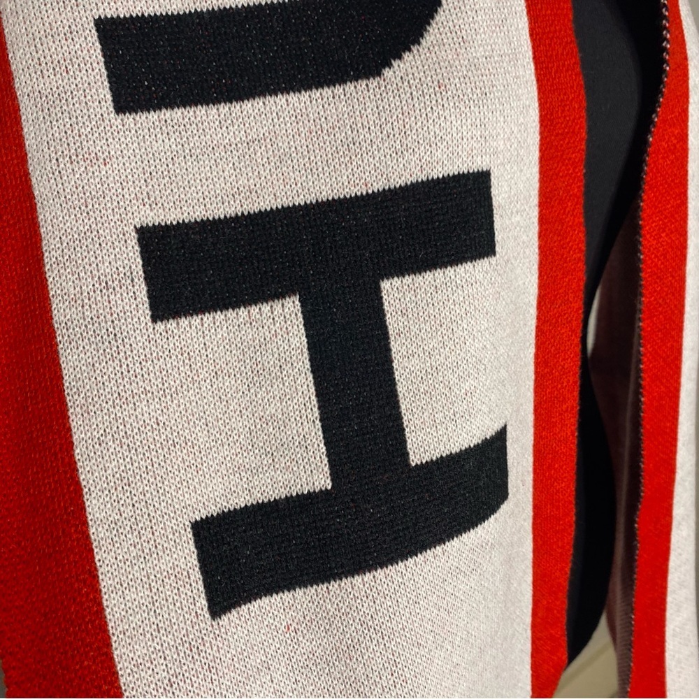 HUNTER New Red White Black Logo Knit Scarf Rectangle - Picture 7 of 16